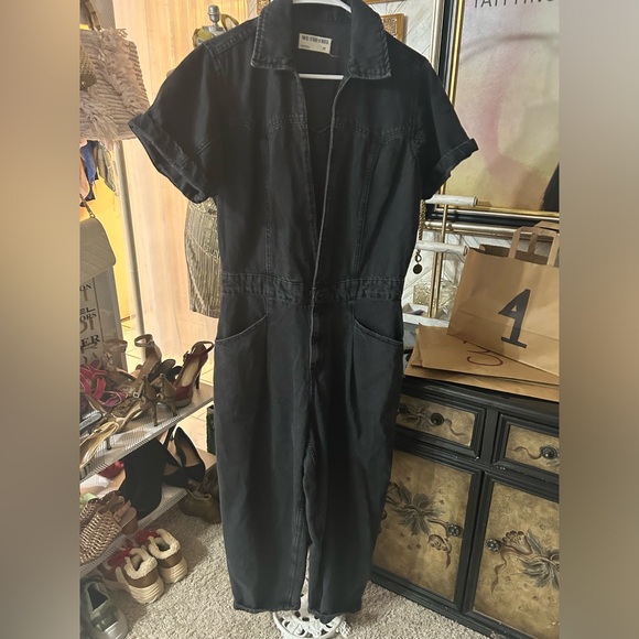 Free People Marla TrouserDenim Jumpsuit with pockets - Picture 4 of 9